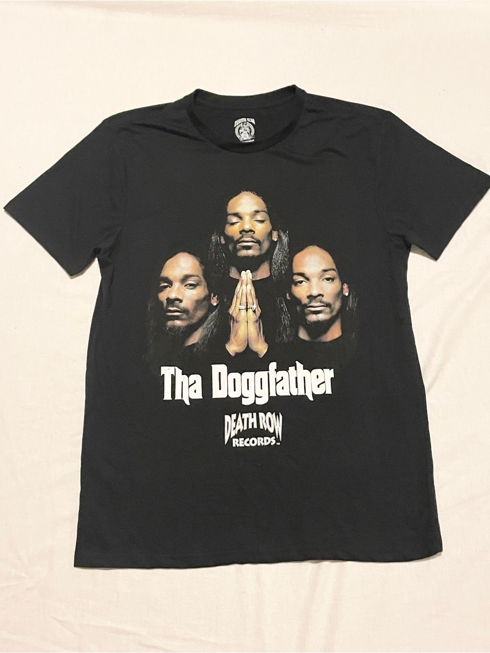 Snoop Dogg Death Row Records Tha Doggfather Graphic Tee Black Medium Rap T-Shirt
